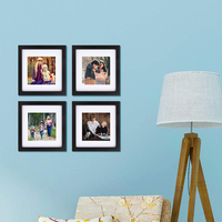 Set Bingkai Foto Hitam 12x12 Persegi dengan Alas untuk Memajang Foto 8x8 atau 12x12 Tanpa Alas Bingkai Foto