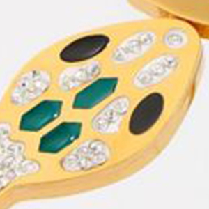 สร้อยข้อมือสแตนเลสรูปงูชุบทองคริสตัลไรน์สโตนกำไลแฟชั่นสำหรับทุกเพศ - Product Image 5