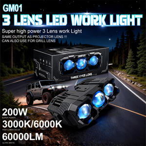 Xenplus GM01 200W 6000K Foco LED para Parrilla de Coche, Luces Antiniebla Bi-LED, Proyector Externo Auxiliar para Vehículos Todoterreno, SUV y Camionetas - Product Image 2