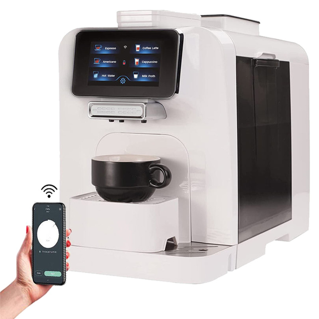 Hot Selling Touch Screen With Milk Jug Built-in Small Refrigerator Smart Coffee Machine Wifi for Home Office