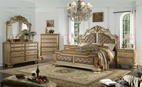 Luxus American Design Schlafzimmer möbel Goldfarbene Schlafzimmer-Sets Antike Schlafzimmermöbel-Set