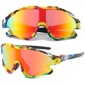 2023 Neueste heiß verkaufte Sonnenbrille Sport Polar ized Clear True Vision PC-Objektiv Druck rahmen Marken design Große Sonnenbrille