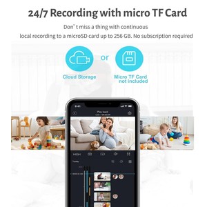 WiFi Network Camera 1080P Indoor Infrared Night Vision <b>Memory</b> <b>Card</b> Storage Voice Intercom Surveillance Camera - Product Image 5