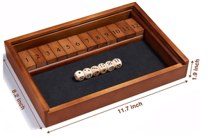 Chiudi la scatola gioco di dadi da tavolo in legno gioco di matematica per 2 giocatori e fino, 12 numeri chiudere la scatola con 6 dadi per i bambini della famiglia - Product Image 4