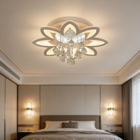 Plafonnier LED moderne JACKSUN pour la maison, en acrylique et cristal, lumière tricolore, lampe de plafond à intensité variable 20'' avec télécommande pour chambre à coucher