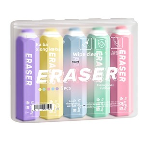 5 Buah/Penghapus Pensil Heksagonal - Warna Permen, Penghapus Presisi, Tahan Pecah, Tanpa Residu - Ideal untuk Ujian Siswa - Product Image 6