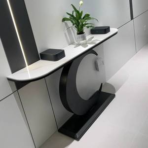 <span class=keywords><strong>Table</strong></span> <span class=keywords><strong>console</strong></span> semi-circulaire en bois de qualité supérieure avec un design moderne, durable et facile à nettoyer pour un usage domestique - Product Image 3