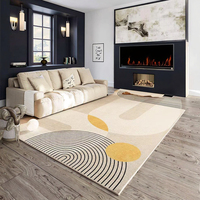 Tapis de luxe en peluche, anti-dérapant, anti-déversement, en polyester crème, pour sous le canapé, sous la table basse, protection de sol, tapis de zone
