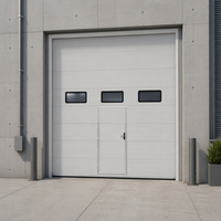 Porte sectionnelle industrielle résistante au vent, isolée thermiquement, à ouverture latérale électrique, pour hôpitaux et centres commerciaux, directement de l'usine