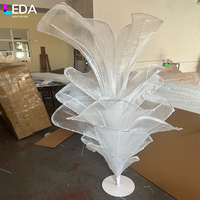 LEDA Fleurs géantes colorées personnalisées, plusieurs tailles, fleurs artificielles en soie, centre de table, installation artistique en fil pour la décoration de mariage et de fête