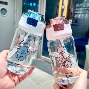 Garrafa de Água Plástica Meka Md143 520ml com Canudo de Urso de Desenho Animado para Crianças, Ideal para Escola e Acampamento - Product Image 4