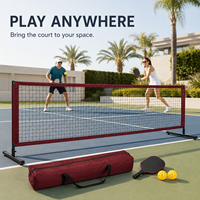 Kit de filet de pickleball portable avec filet résistant aux intempéries, tubes en acier détachables et sac de rangement pratique