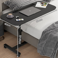 Bureau de bureau de poste de travail portable Tables d'appoint réglables pour lit d'ordinateur portable à bas prix avec 4 roues