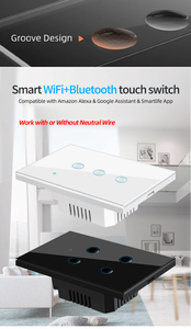 Ce RoHS chúng tôi Mexico Brazil Wifi 1/2/3/4 băng đảng cảm ứng lõm Bảng điều chỉnh tuya Alexa thông minh ánh sáng Tường chuyển đổi điện interruptor Wi-Fi - Product Image 2