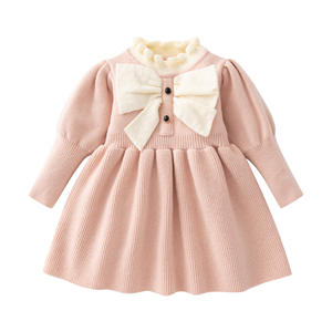 Çocuk Günlük Moda Süveteri Çocuk Sıcak Uzun Kollu Nefes Alabilen Çevre Dostu A Kesim Puf Kollu Maxi Balo Elbisesi Bebek Kız - Product Image 3