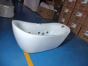 Baignoire autoportante BOSCO WHIRLPOOL en acrylique blanc brillant, écologique, avec robinet inclus, design moderne pour salles de bain et hôtels - Product Image 4