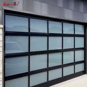 Puerta de garaje de vidrio transparente, de aleación de aluminio, para Villa eléctrica, personalización