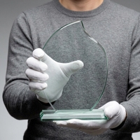 Trophée de compétition sportive en cristal de verre K9, forme goutte d'eau, poli, vierge, avec gravure de logo personnalisée