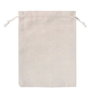 Commercio all'ingrosso di tessuto di cotone pacco tascabile polvere vuota borsa con LOGO stampato personalizzato
