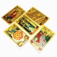 Jeu de cartes de Tarot, en feuille d'or, personnalisée, vente en gros, cartes pâtisserie, avec guide gratuit