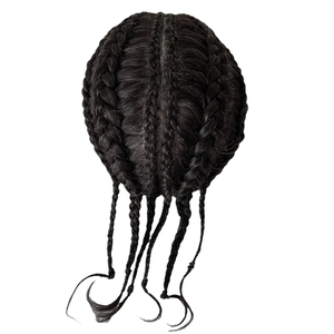 Maíz rollo trenza <span class=keywords><strong>estilos</strong></span> de cabello indio <span class=keywords><strong>para</strong></span> hombre prótesis capilar 1b10 gris cornrows trenzado tupé completo de PU <span class=keywords><strong>para</strong></span> <span class=keywords><strong>hombres</strong></span> 150 densidad - Product Image 4