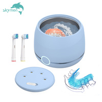 Nettoyeur dentaire ultrasonique personnalisé 200 ml avec UV en option, nettoyeur ultrasonique Skymen 24W pour aligneurs, protège-dents, prothèses dentaires