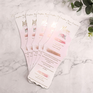 Menú de boda de estilo francés Tarjetas de mesa de impresión UV Fiesta Tarjeta de agradecimiento Tarjeta de proceso de reunión para boda - Product Image 1