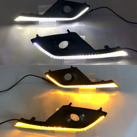Lampu DRL LED Daytime Running Light untuk Mazda CX-3 CX3 2015 - 2019 2020 dengan Fungsi Lampu Sein Kuning