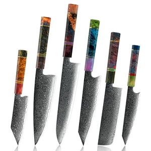 Damas Couteau de Chef 8 pouces-Rasoir <span class=keywords><strong>Cuisine</strong></span> Couteau VG-10 Acier avec Rivet Pleine Saveur Solide Poignée Japonais Chef de Viande Couteau - Product Image 1