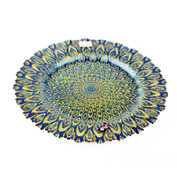 Assiettes de présentation en verre doré de luxe de 13 pouces, sans BPA, durables, pour décorations de mariage et fêtes, vente en gros