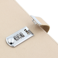 Carnet personnalisable en cuir PU écologique avec couverture à anneaux, feuilles mobiles, serrure à code, journal promotionnel et bloc-notes