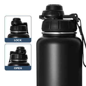 Botella de vacío aislada de acero inoxidable estilo deportivo de boca ancha Everich con logotipo personalizado - Product Image 4