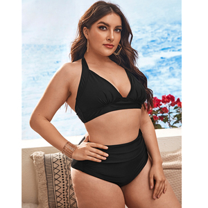 Bikinis negros sexis de alta calidad para mujer gorda, traje de baño de talla grande, trajes de baño de dos piezas - Product Image 4