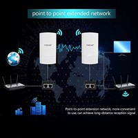 TINCAM 1 Par de Puentes Inalámbricos de Largo Alcance de 1.5 km para Exteriores, 2.4G, 300mbps, Punto de Acceso Inalámbrico, 8dbi, CPE Inalámbrico para Exteriores, IP65