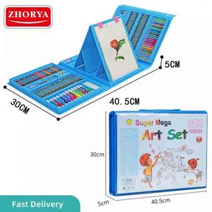 Ensemble de peinture pour enfants Zhorya, pinceaux, pastels à l'huile, crayons de couleur, marqueurs, jouets de peinture et de dessin, coffret d'art - Product Image 6