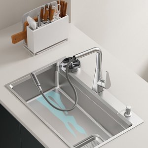 Fregadero de Cocina Grande de Acero Inoxidable 304, de Una Sola Pieza, para Instalar Bajo Encimera, con Superficie de Partículas Nano 3D, Duradero y de Alta Calidad - Product Image 3