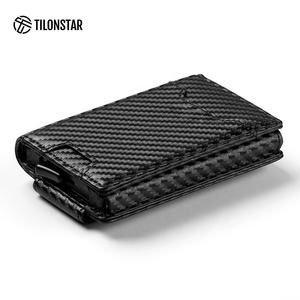 TILONSTAR TVC124 Customizable Logo Business <b>Money</b> <b>Clip</b> RFID Wallet Metal Aluminium Card Case Leather Credit ID Card Holders - Product Image 5