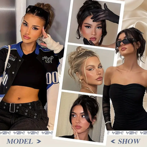 Vente en gros <span class=keywords><strong>Chignon</strong></span> synthétique soyeux droit <span class=keywords><strong>chignon</strong></span> <span class=keywords><strong>chignon</strong></span> à griffes pour femmes <span class=keywords><strong>postiche</strong></span> queue <span class=keywords><strong>de</strong></span> cheval postiches - Product Image 5