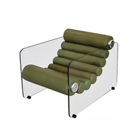 Mobilier moderne de salon chaise de canapé transparente en acrylique fauteuil de loisirs simple fauteuil d'hôtel fauteuil inclinable en cuir