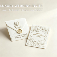 Invitations de mariage de luxe personnalisées en gros, imprimées en typographie, sur papier d'art gaufré, livraison rapide en gros
