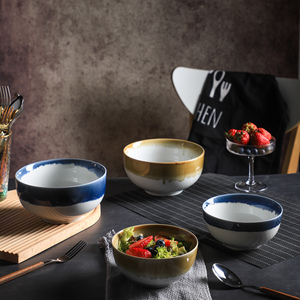 Juego de Tazones de Porcelana Hechos a Mano en Japón, Estilo Rústico, Ecológicos, para Cereales, Fideos, <span class=keywords><strong>Ramen</strong></span>, Udon, Ensaladas, Sopas - Product Image 5