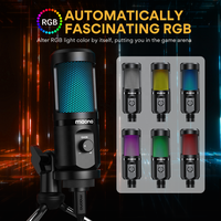 Nouveau microphone de jeu RGB MAONO avec contrôle de gain, microphone de bureau, microphone pour podcast, microphone USB pour les joueurs, microphones de jeu