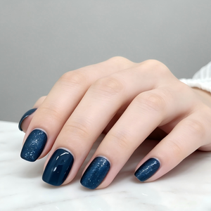 <span class=keywords><strong>Uñas</strong></span> Postizas <span class=keywords><strong>Azul</strong></span> <span class=keywords><strong>Marino</strong></span>, <span class=keywords><strong>Uñas</strong></span> <span class=keywords><strong>Cortas</strong></span> Cuadradas Brillantes y con Purpurina, <span class=keywords><strong>Uñas</strong></span> Acrílicas Reutilizables para Mujer - Product Image 3