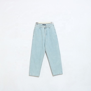 <span class=keywords><strong>Jean</strong></span> <span class=keywords><strong>taille</strong></span> <span class=keywords><strong>haute</strong></span> en denim pour femmes, style baggy, vintage, <span class=keywords><strong>bleu</strong></span> clair, collection - Product Image 1