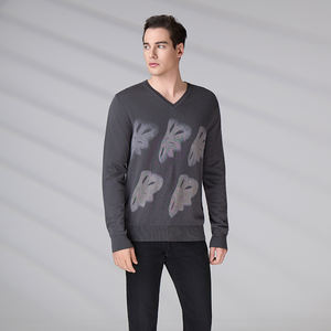 High-end 100%Cotton Casual Knitwear Manufacturer <b>Pullover</b> Fall Long Sleeve <b>Jumper</b> Custom Knit Sweater Men - Product Image 1
