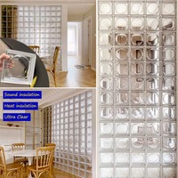 Bloc de verre creux clair 190*190*80mm blocs de verre décoratifs carrés motif soleil blocs de verre de construction creux pour cloison