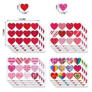 Autocollant de <span class=keywords><strong>tatouage</strong></span> de visage pailleté autocollant de <span class=keywords><strong>tatouage</strong></span> temporaire en forme de <span class=keywords><strong>coeur</strong></span> facile à enlever impression amusante pour la décoration de fête pour les enfants - Product Image 5