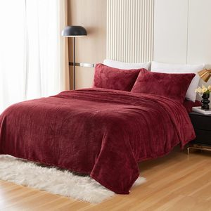 Luxe hiver 4 pièces rayé <span class=keywords><strong>flanelle</strong></span> polaire ensembles de draps épaissir chaud moelleux ensemble de literie housse de couette <span class=keywords><strong>taie</strong></span> d'<span class=keywords><strong>oreiller</strong></span> King Size en gros - Product Image 5