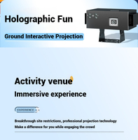 Projecteur de sol 3D dynamique vague océanique ambiance plage holographique interactive pour la décoration d'escalier de restaurant de jardin extérieur