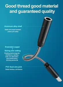 Adaptor Earphone USB C Suara Fidelity Tinggi Headset Jack 3.5Mm DAC Tipe C Ke Konverter Audio Memastikan Kualitas Suara untuk Samsung Dll